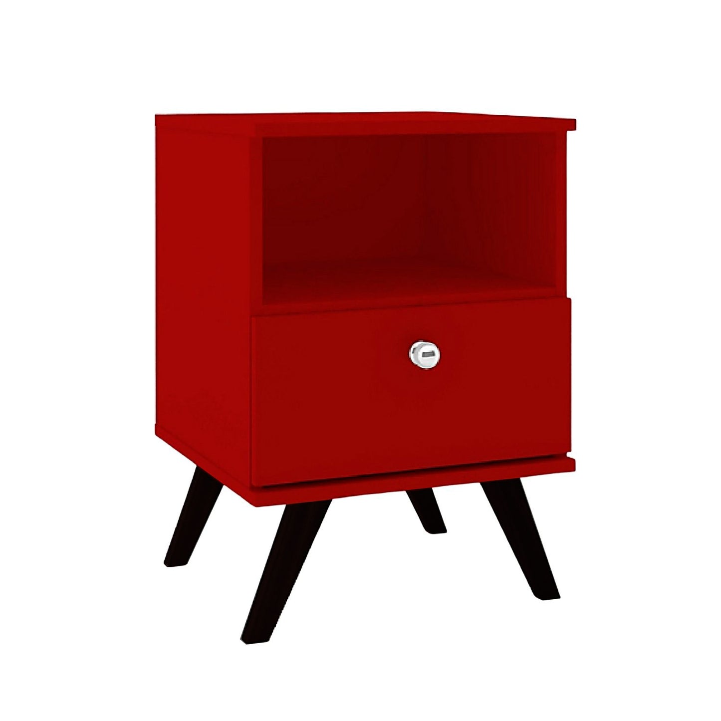 Velador 1 Cajón Retro Rojo