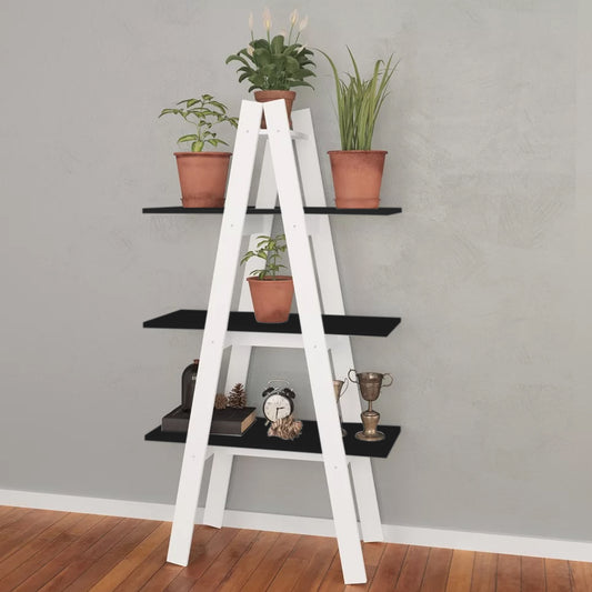 Repisa Vintage 3 Niveles Blanco Negro