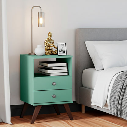 Velador 2 Cajones Retro Oliva