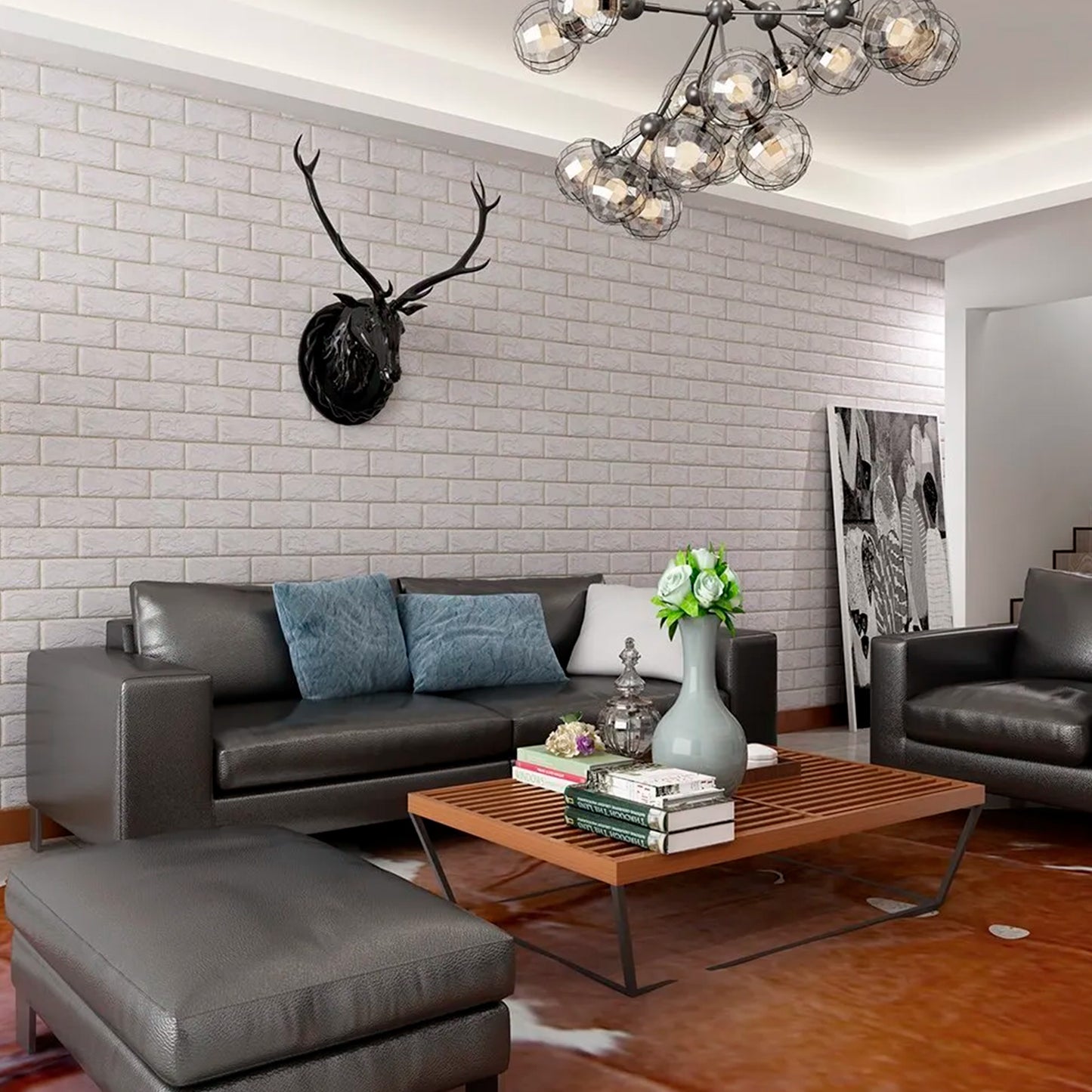 Lámina Ladrillo Hoga 70X77Cm Autoadhesivo Mural 3D