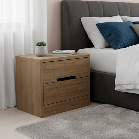 Velador 2 Cajones Genova Rústico