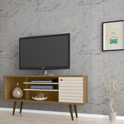 Rack Tv 55" Safira Canela Blanco Invierno