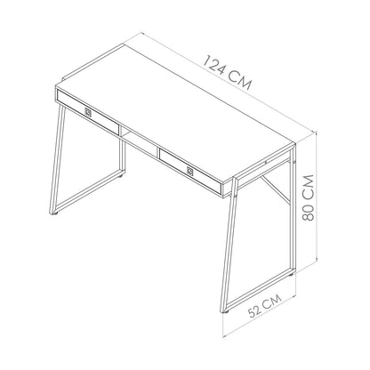Escritorio Pucón 2 Cajones Rústico Metal