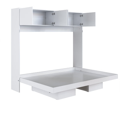 Cama Plegable Horizontal 2 Pza con estantes 4 puertas Hoga Hanover Blanco