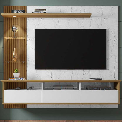 Panel Rack Tv 60 Trend Blanco Canela Marmol