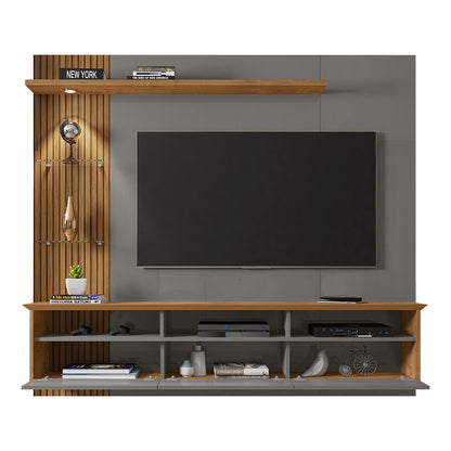 Panel Rack Tv 60" Trend Titanium Natural Ripado