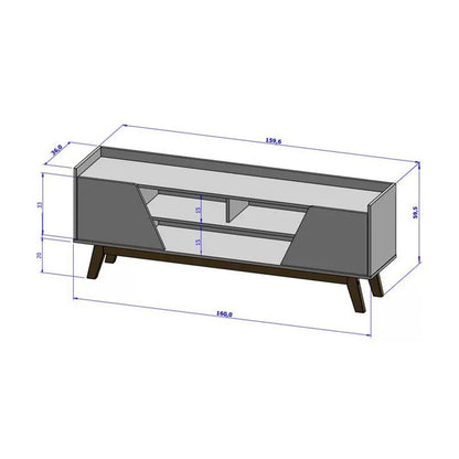 Rack Tv 65" Turim Blanco Invierno Natural