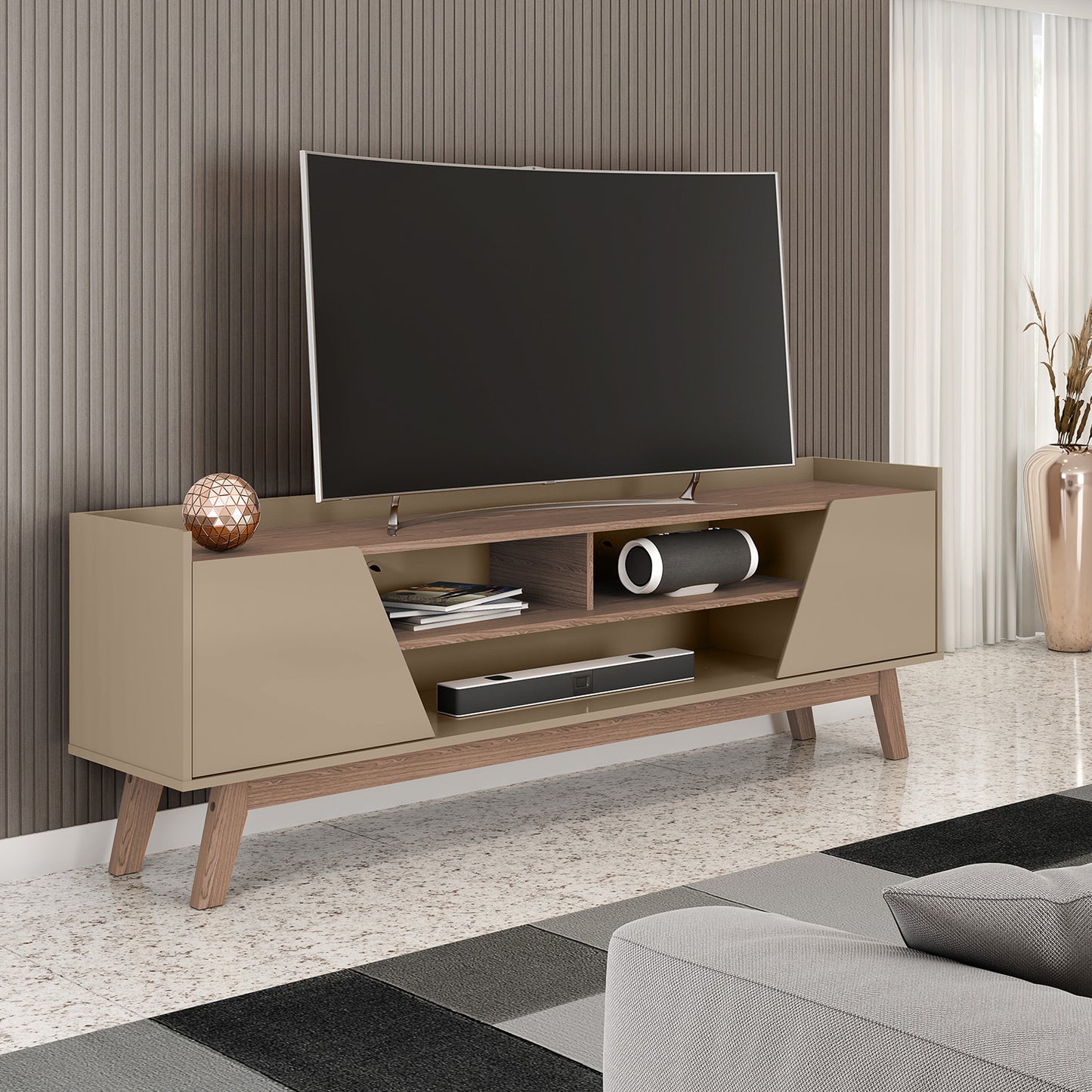 Rack Tv 65" Turim Fendi Rústico