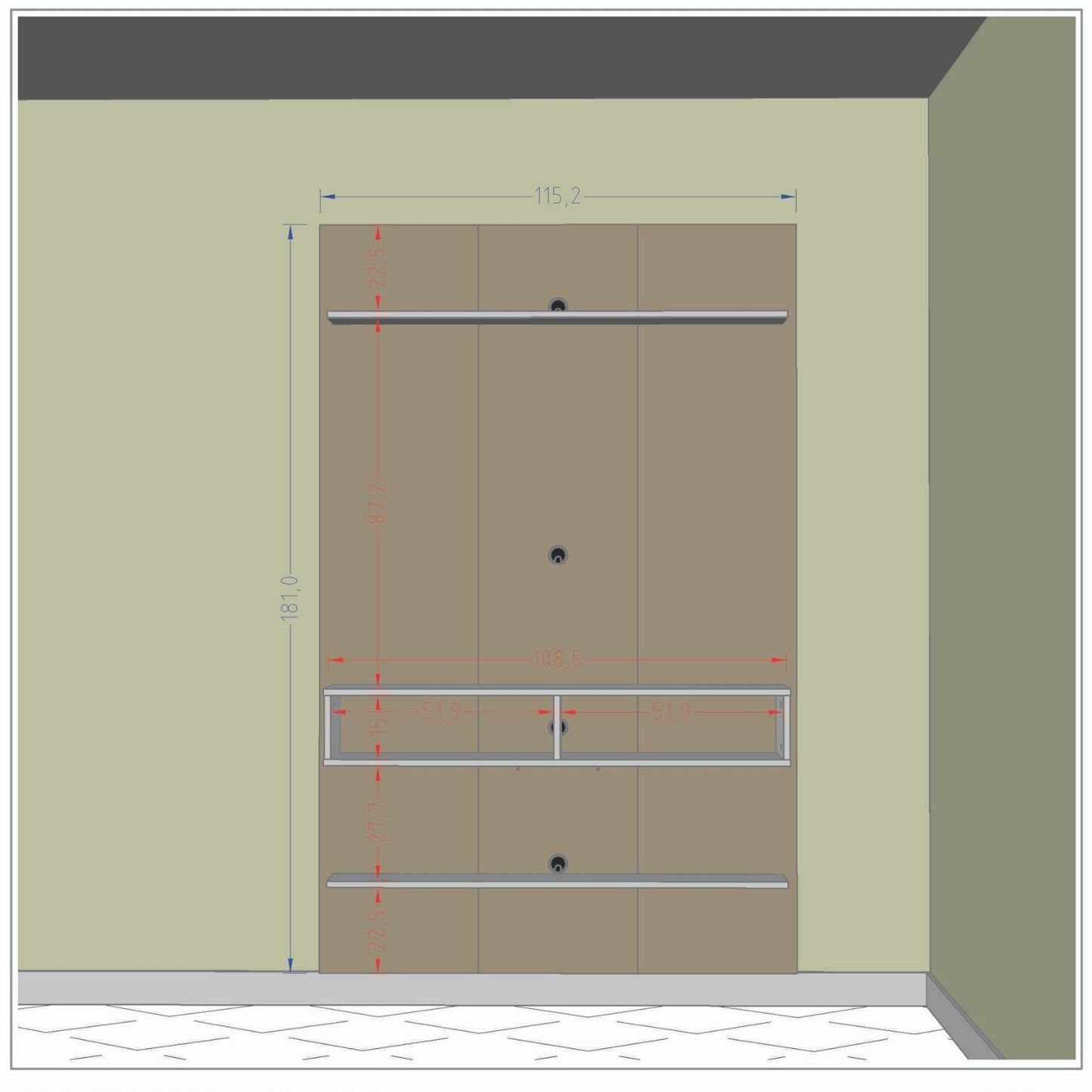 Panel Rack Tv 47" Vega Negro