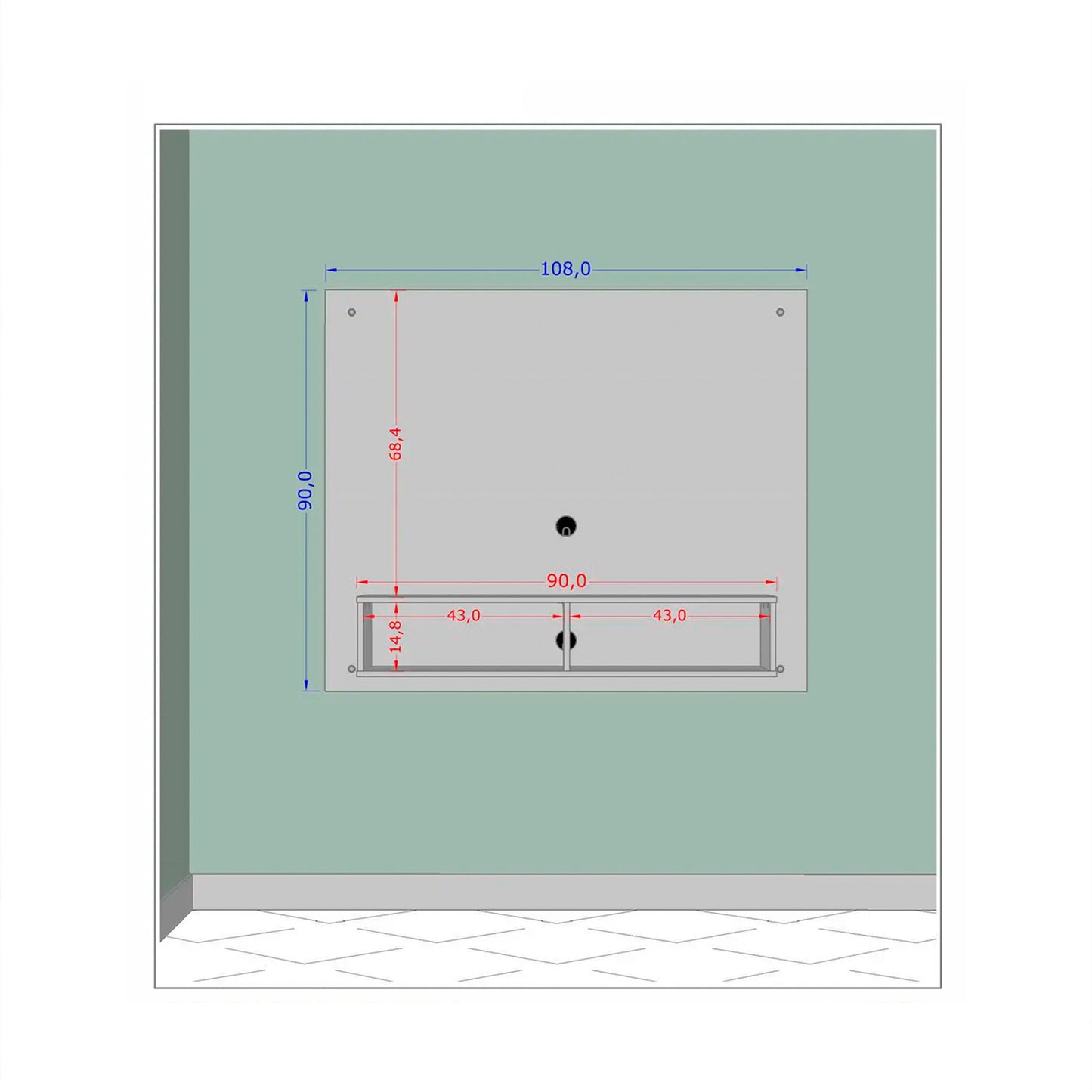 Panel Rack Tv 42" Viena Blanco