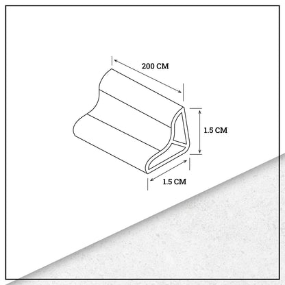 Pack 5 Unidades Cuarto Rodón Concavo 2mt Gris Oak
