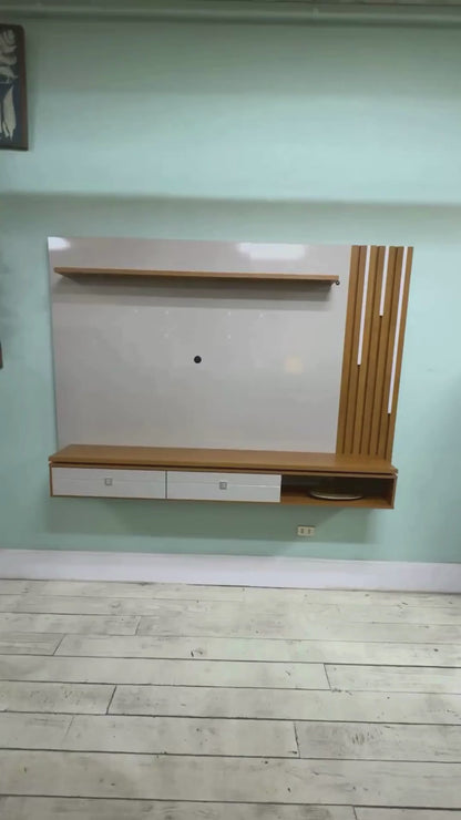 Panel Rack Tv 80" Hanover Blanco Invierno Natural