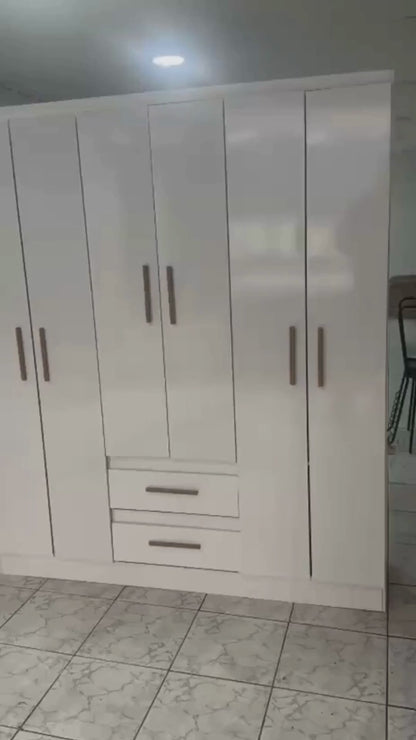 Clóset 6 puertas 2 cajones Hoga Napoli Blanco
