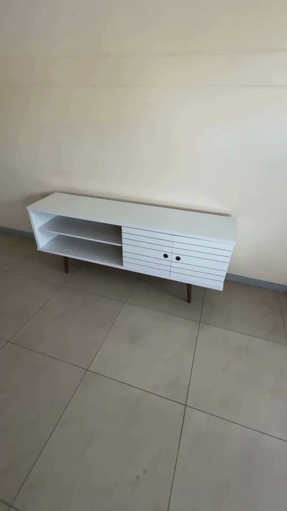 Rack Tv 70" Onix Blanco Invierno Canela